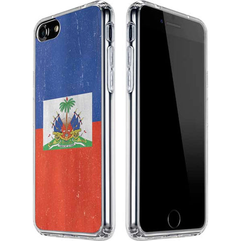 Haiti Flag Distressed iPhone SE (2nd & 3rd Gen) Clear Case